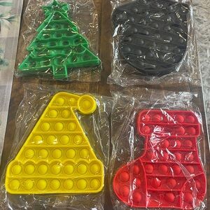 Set of 4 Holiday Pop It Fidget Toys